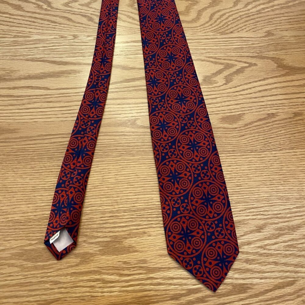 Red/Blue Geometric Designed Tie